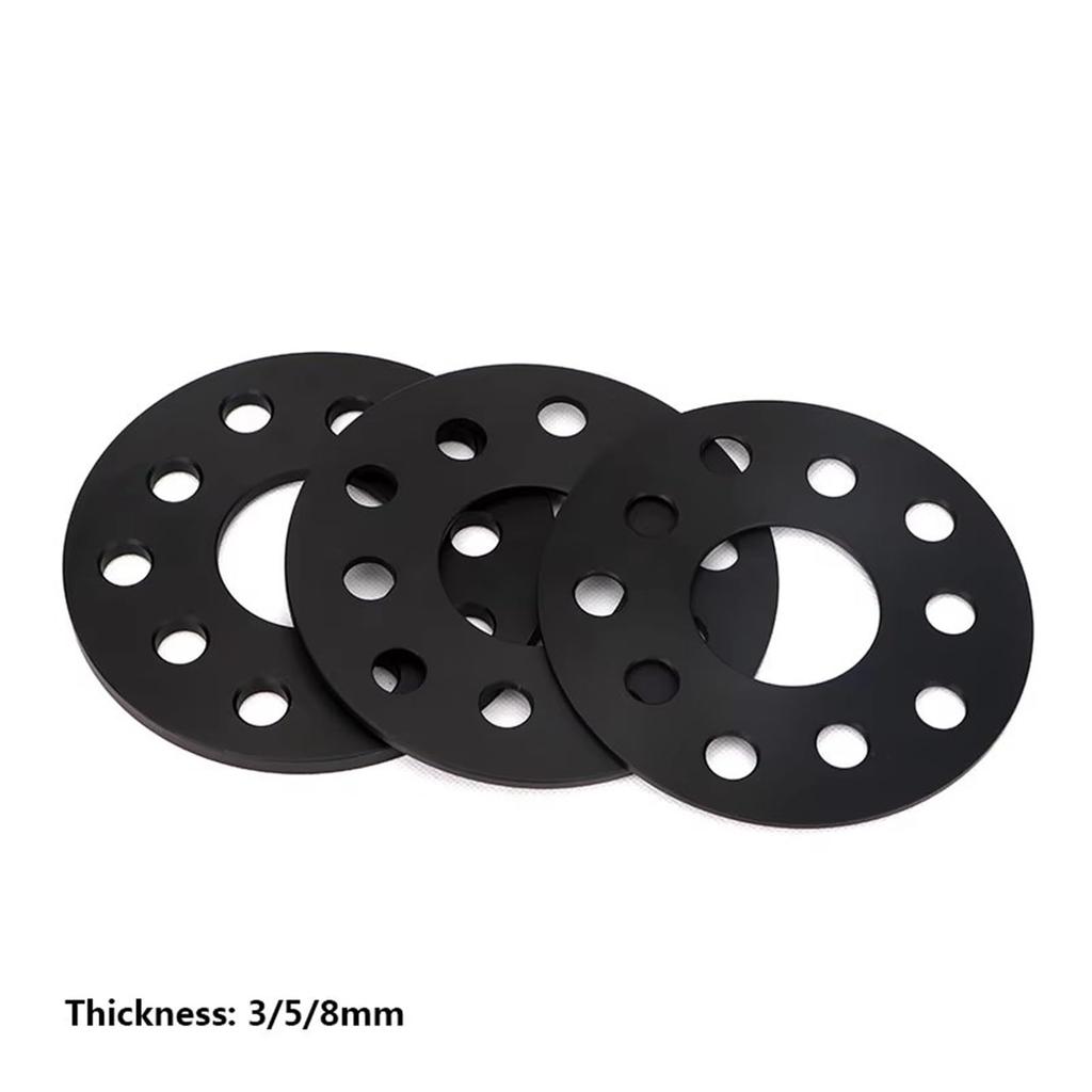 Car Wheel Spacer Car 2pcs 3/5/8/12/15/20mm Wheel Spacer Adapter PCD 5x100/5x112 CB 57.1mm Suit Wheel Spacer (2PCS 15mm Black)