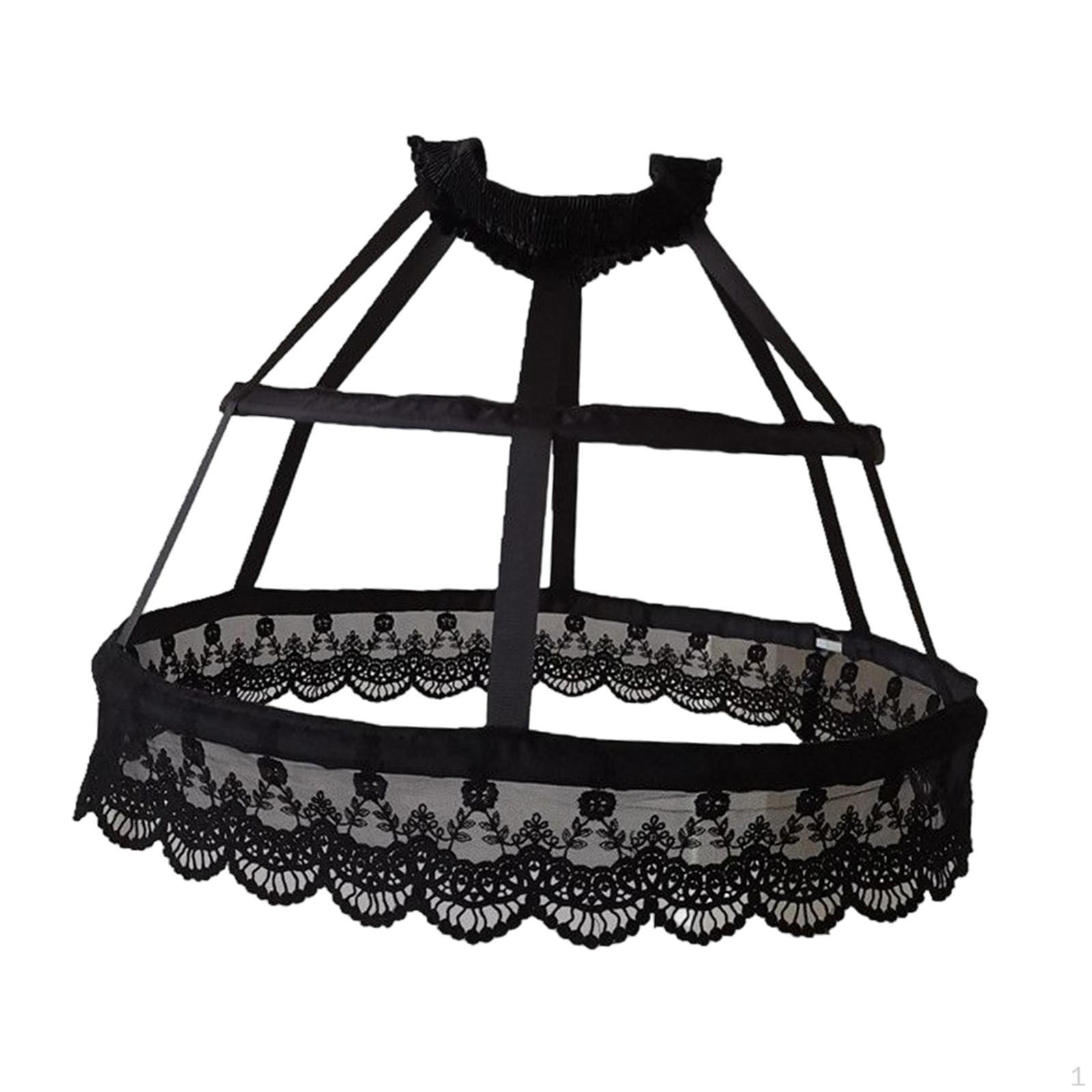 Элегантный женский кринолин-подъюбник с 2 обручами для торжественных случаев чёрный