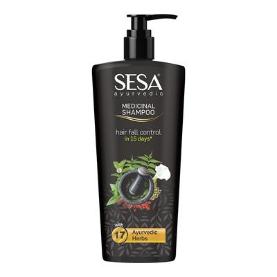 Shampoo Medicinale Ayurvedico - Controllo della Caduta dei Capelli in 15 giorni - Bhringraj e 16 Erbe - SENZA Parabeni - 500 ml