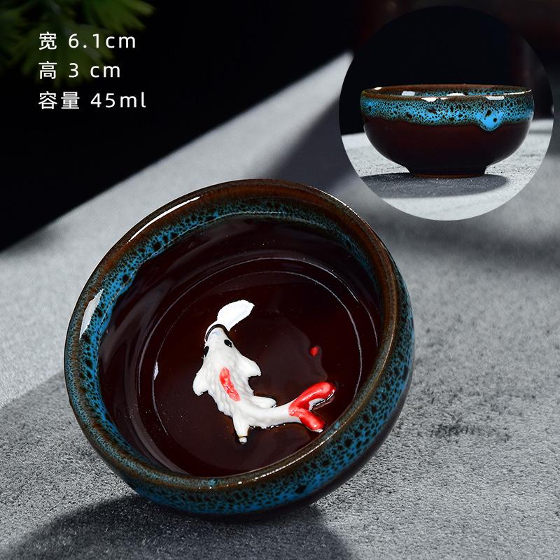 Tasse à thé en céramique à glaçure craquelée, service à thé Kung Fu, tasse unique de maître, article pour la dégustation du thé, accessoires de service à thé à glaçure changeante de four vintage, cadeaux