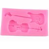 Mini Silicone Molds Violin Guitar Shape Fondant Mold Kitchen Baking Candy Clay Cake Decoration Tools Fashion Accessories Supplie