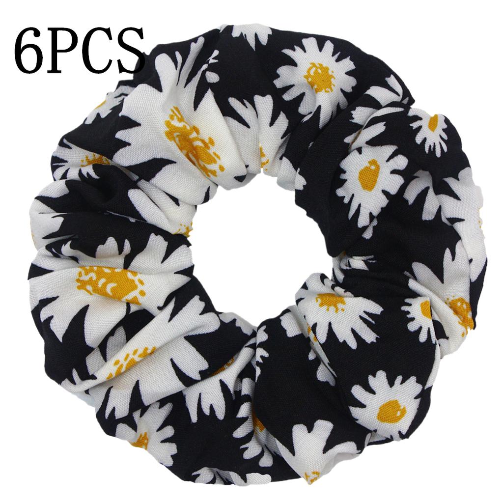 6 Stück/Los Haargummis Elastisches Band Damen Halter Gummiband Zubehör Chiffon Sonnenblume Gänseblümchen Blume Niedliche Kopfbedeckung