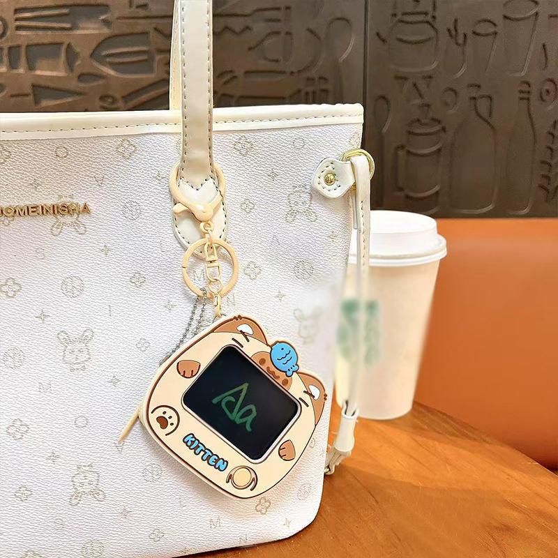 New Mini Cat Dog Animal Graffiti Board Keychain Cute Student Schoolbag Pendant Keyring Can Be Clearing Diy Painting Keychain Toy
