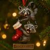 Cheeky Raccoon Christmas Ornaments Acrylic Hanging Decor with Humorous Sayings Playful Holiday Tree Decorations