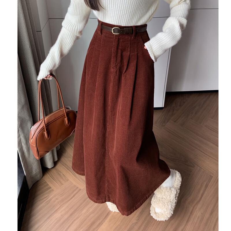 Women's High-Waist A-Line Pleated Faux Leather Skirt