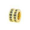 10 Pcs/lot Double Rows Zircon Micro Inlaid Accessories Bracelet Hand Chain Necklace DIY Spacers Beads for Jewelry Making