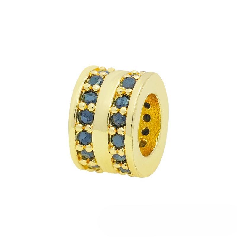 10 Pcs/lot Double Rows Zircon Micro Inlaid Accessories Bracelet Hand Chain Necklace DIY Spacers Beads for Jewelry Making