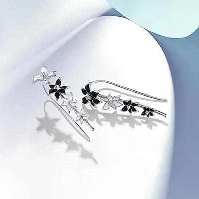 Huajie Elegant Earrings for Enamel Flower Shaped Sweet Simple Sen Serie Party Women  Gift Fashion