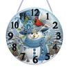 2D Flat DIY Xmas 5D Hanging Clock Art Craft Irregular Shaped Drilling Diamond Art Clock Pendant Kit for Living Room Decoration
