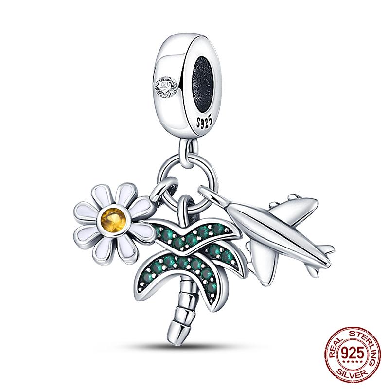 Fashion Copper Travel Aircraft Series Charms Beads Fit Qikaola Original Bracelets Diy Anniversary Jewelry For Women