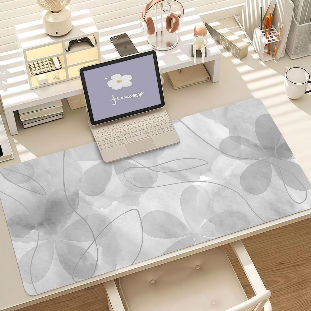 Black And Grey Abstract Art Pattern Design Mouse Pad Anti Slip Rubber Edge Locked Thickened Laptop Gaming Desk Mat