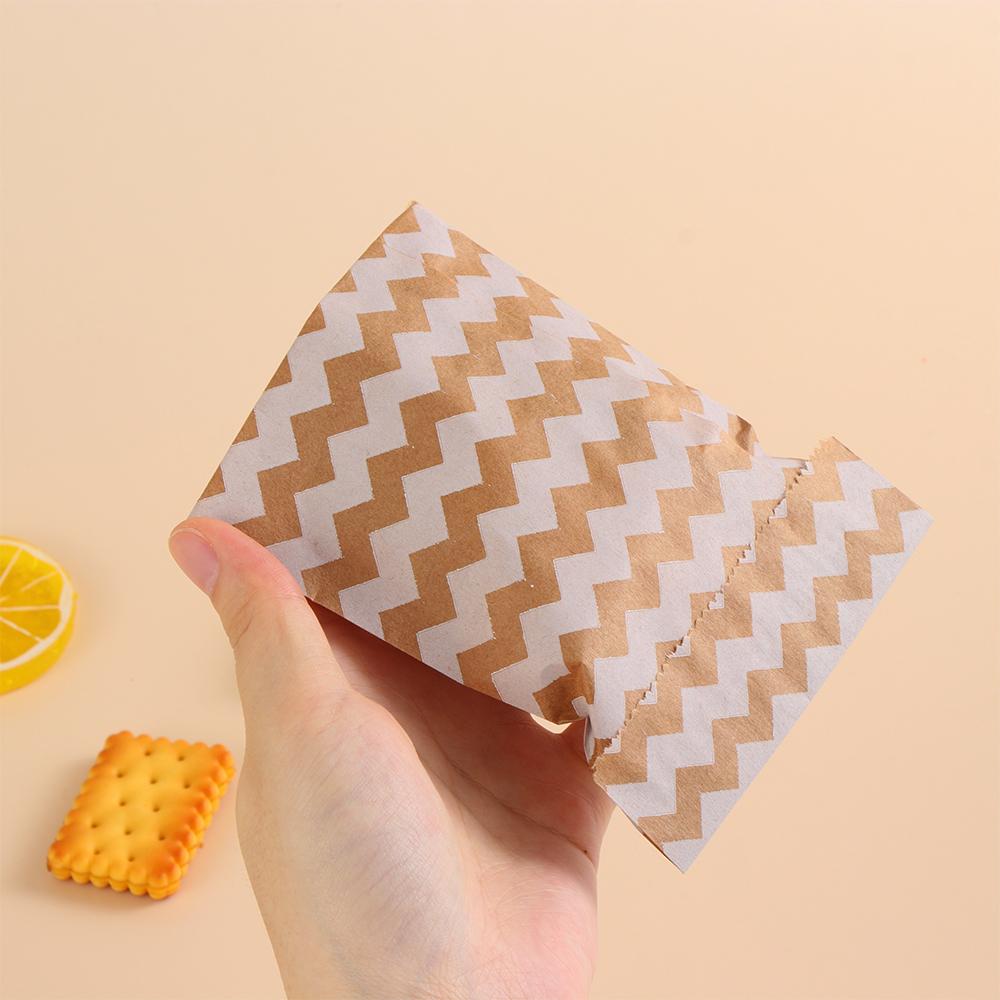 Party Wave Dot Baking Pastry Tool Packing Pouch Kraft Paper Bag Candy Biscuit Bags Popcorn Bag
