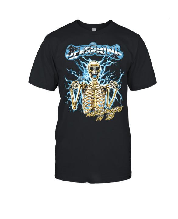

The Offspring 2025 EU/UK Tour Shirt – Spark Plug Skeleton Unisex Punk Tee L