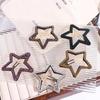 Cute Geometric Rhinestone Star BB Clip\ Y2k Pentagram Star Side Clip Metal Hair Clip Hollow Hair Clip Photograph
