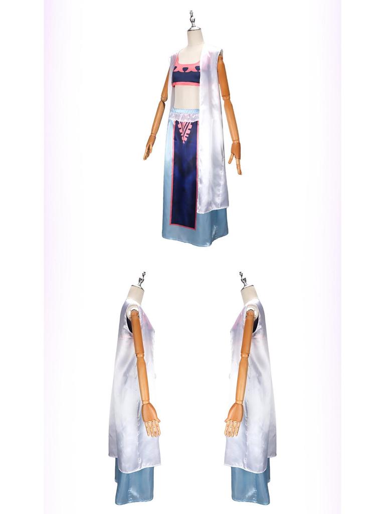 One Piece Vivi Cosplay Costume - Full Set Long Dress for Role-playing
