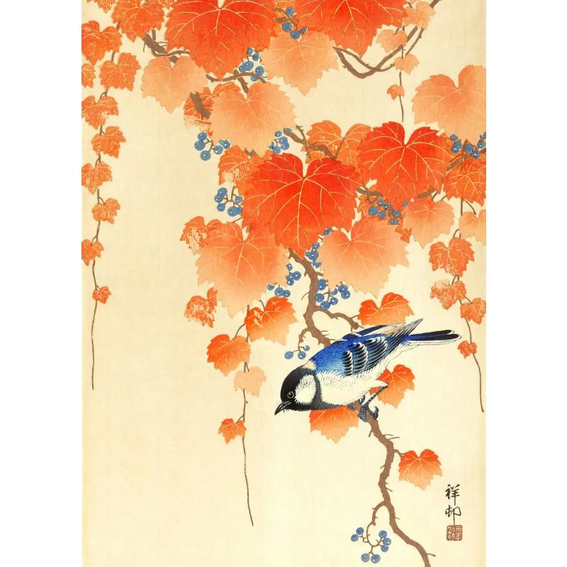 Japanese Ohara Koson Ukiyo Wall Art Poster Vintage Goldfish Lotus Owl Crane Canvas Painting for Guest Room Home Bar Cafe Decor