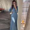 Elegant 2024 Autumn Women's Waist-Slimming Fishtail Dress