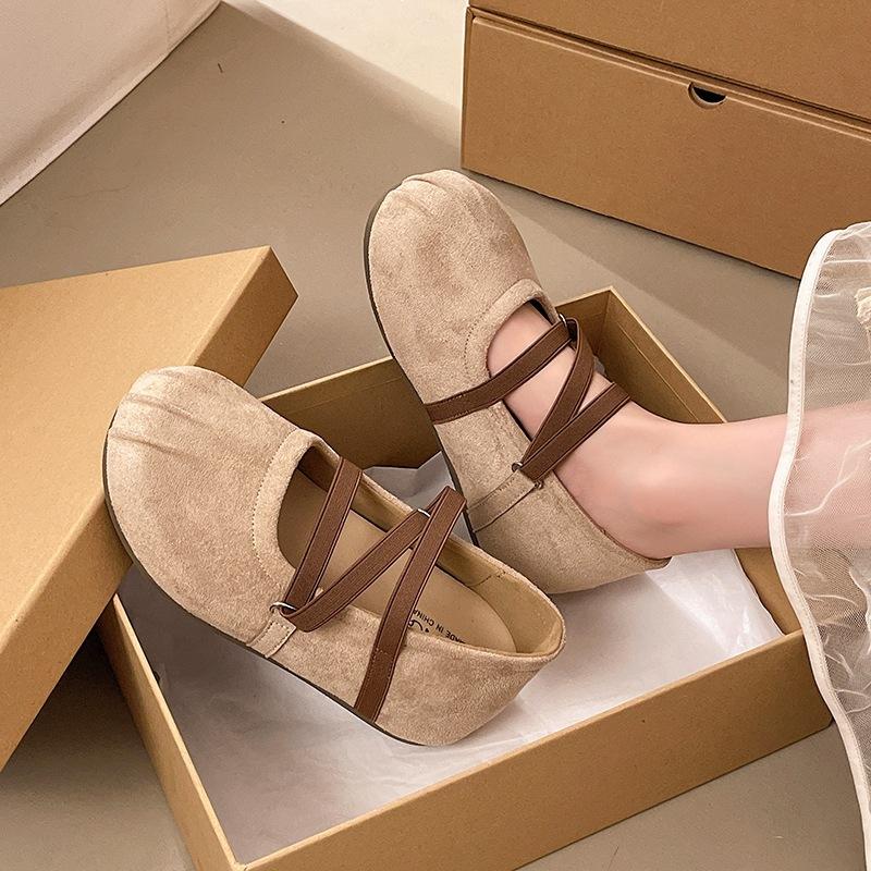 Thick-soled inner height-increasing Birkenstocks women's new spring and autumn retro all-inclusive one-pedal Loafu Doudou single shoes