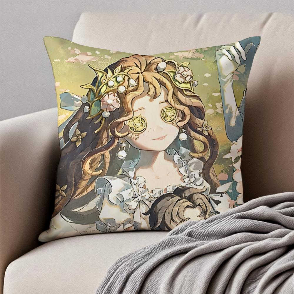 I-Identity V Memory Little Girl A-Alice Deross Cushion Cover Pillowcase Anti-Dustmite Invisible Zipper Short Plush Sofa Cushion