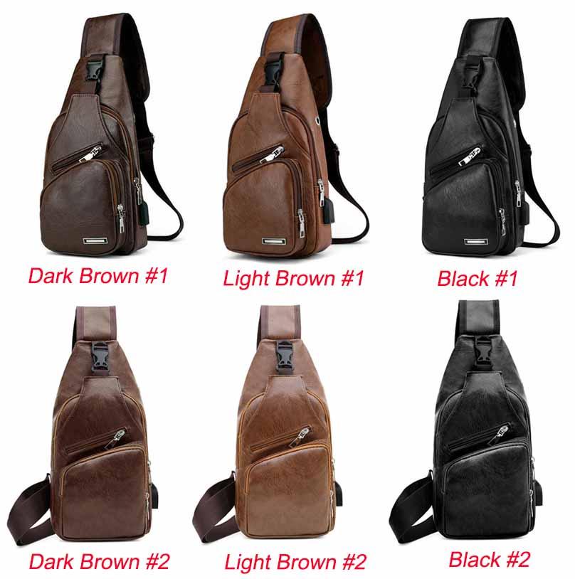 Mens Sling Bag With Usb Charging And Multiple Interior Pockets**