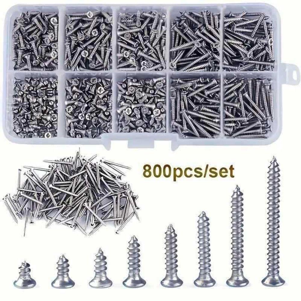 304 Stainless Steel Self-tapping Screws Cross Phillips Wood Screws  Home Improvement