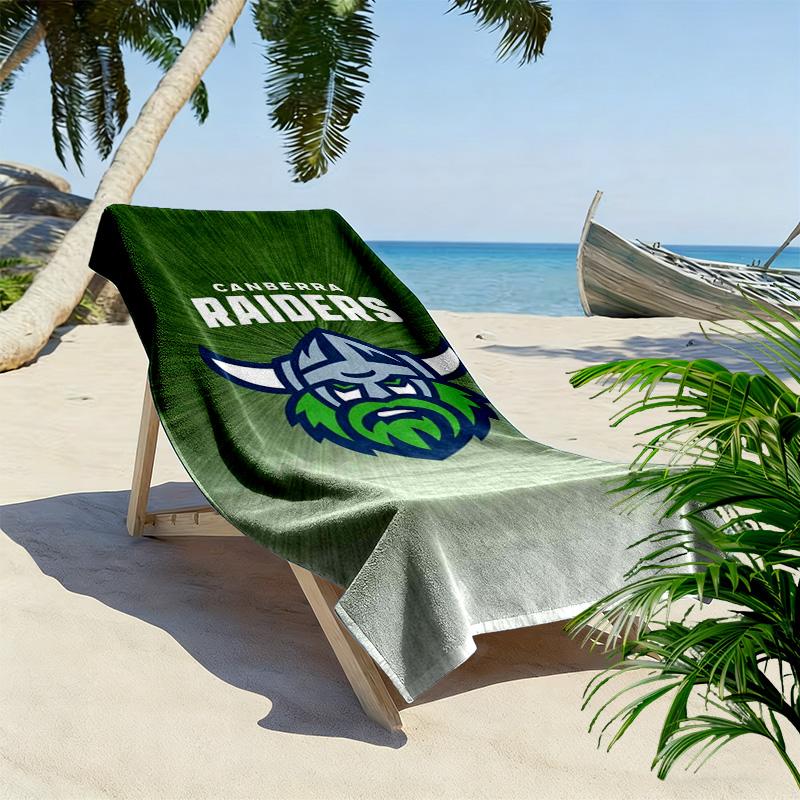 Canberra Raiders Logo Print Beach Towel, Large Soft Quick Dry Towel for Beach Camping Swimming