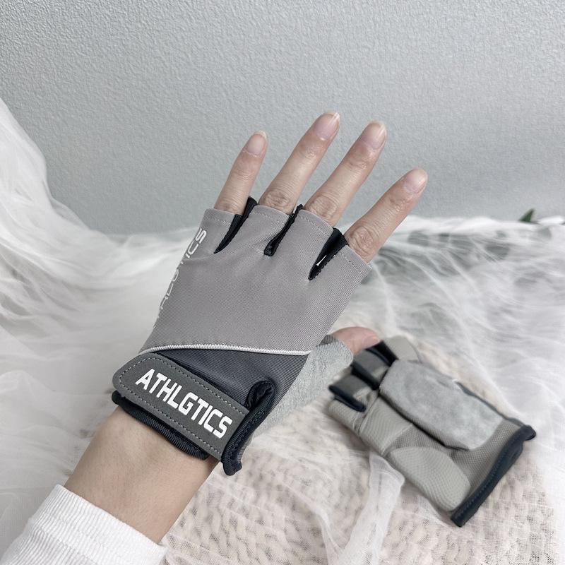 Unisex Half-Finger Breathable Fitness Gloves for Exercise & Cycling Medium светло-серый