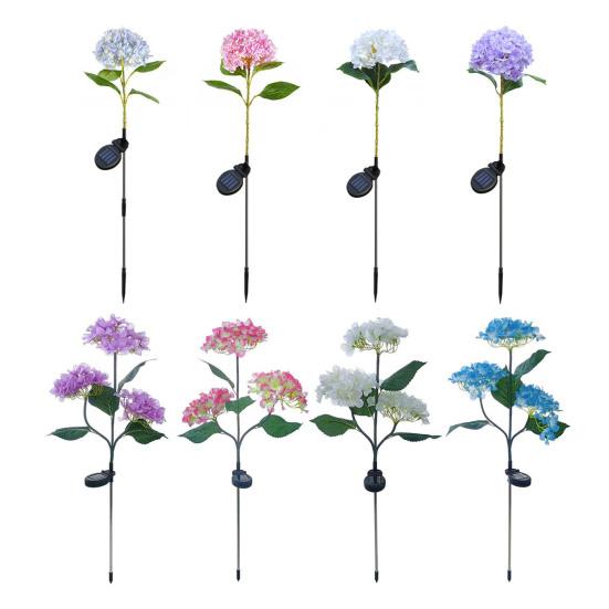 Fairy Hydrangea Lights, Solar Garden Stake Lights, Waterproof LED Flower Light, Colorful Outdoor Hydrangea Lamp for for Patio Lawn Pathway Decor