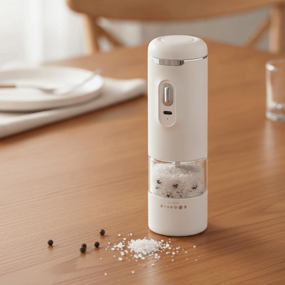 Wireless Electric Salt and Pepper Grinder Adjustable Burr Kitchen Spices Grinding Bottle Steak