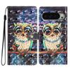 3D Pattern PU Leather Phone Wallet Case for Google Pixel 6,6a,6 Pro,Pixel 7,7a,7 Pro,Pixel 8,8a,8 Pro,Pixel 9,9a,9 Pro,9 Pro XL