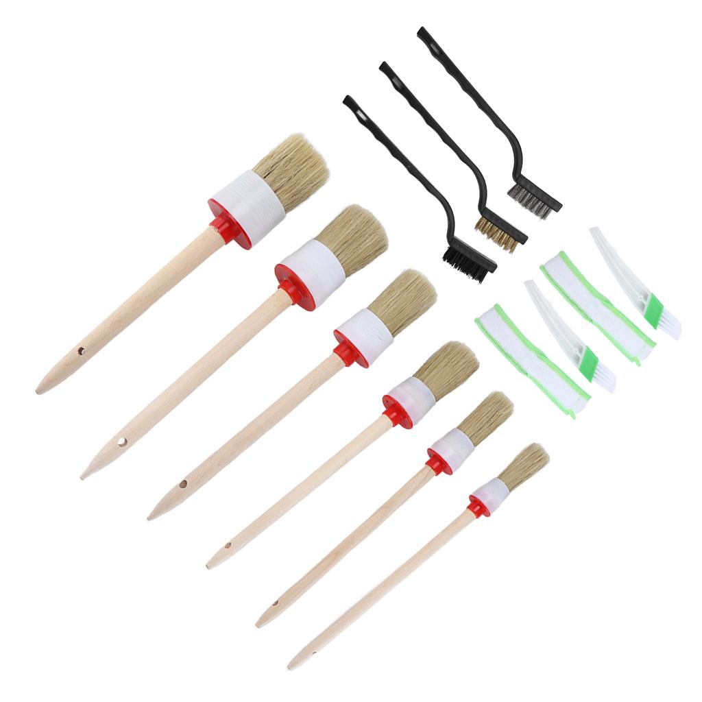 13PCS Set Car Cleaning Detailing Brush Set Reusable Flexible for Washing Waxing Dusting