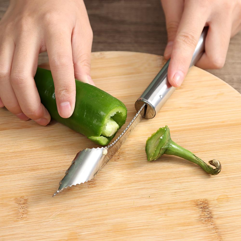Vegetable Slicer Cutter Corers Seed Remover Tomato Pepper Stainless Steel Gadgets Fruit Device Coring Jalapeno