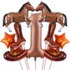 9pcs Western Party Balloons Horse Boots Balloons Wild West Cowboy Rodeo Themed Birthday Party Bachelor Party Farm Decorations