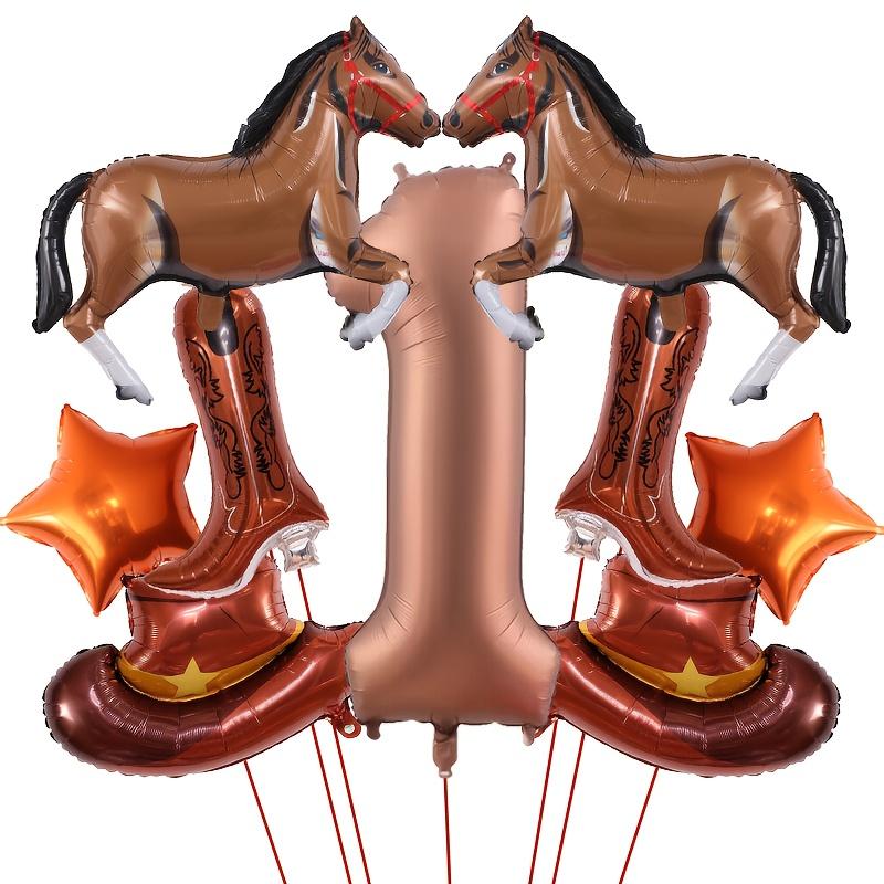 9pcs Western Party Balloons Horse Boots Balloons Wild West Cowboy Rodeo Themed Birthday Party Bachelor Party Farm Decorations