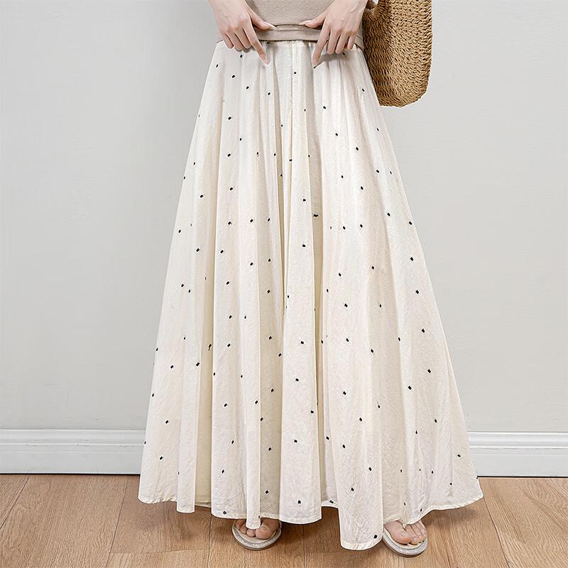 Women's Polka Dot A-line Long Skirt