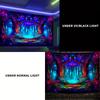 2D Blacklight Forest Tapestry, UV Reactive Neon Fantasy Tree Wall Hanging