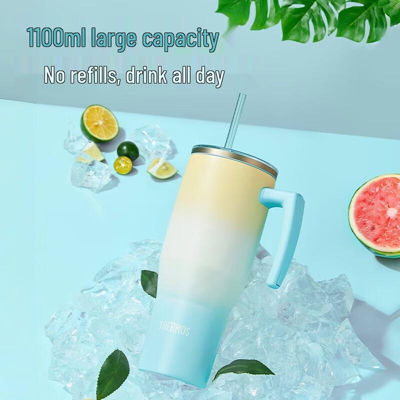 Thermos TSKP 1100ml Dual-Drink Insulated Sports Straw Bottle