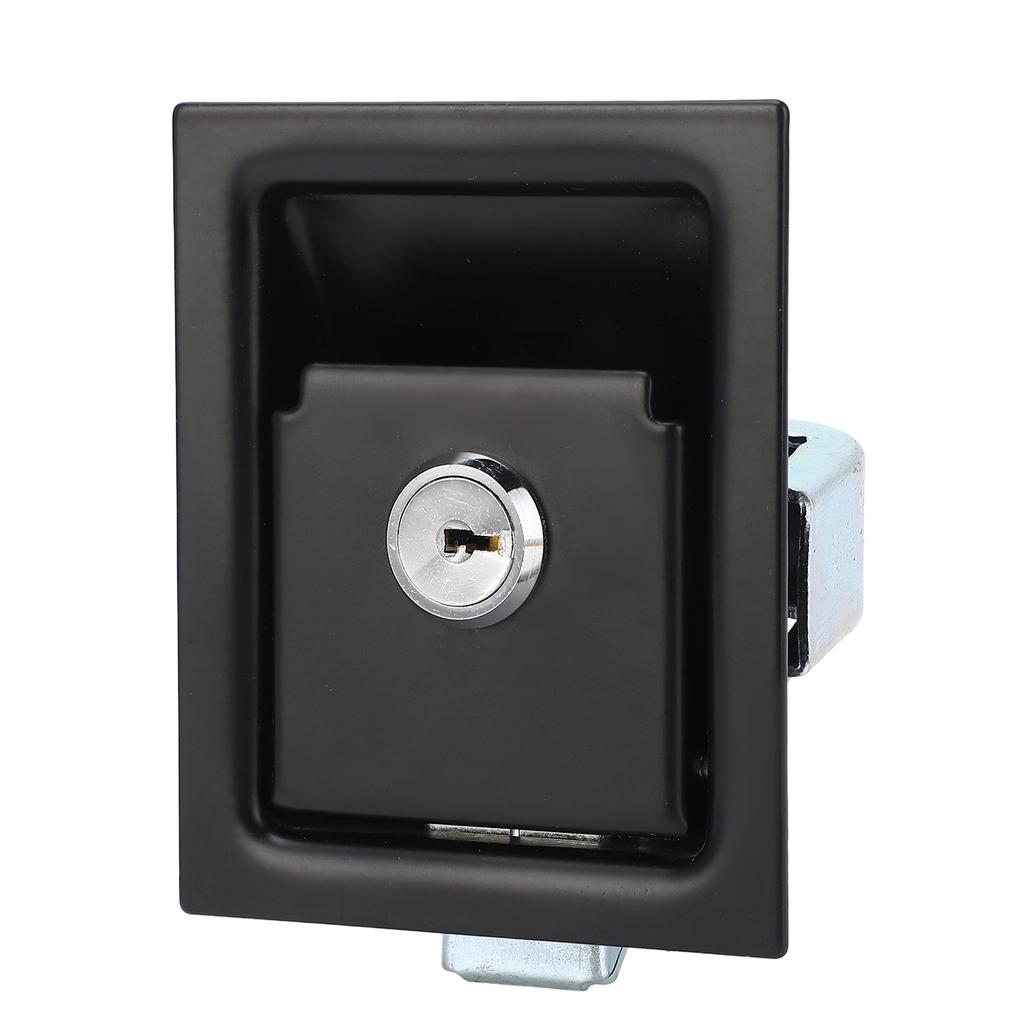 Tool Box Latch with 2 Keys Carbon Steel 3.3x2.7in Flush Mount RV Toolbox Handle Lock for Caravan Tru