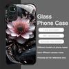 Vintage Floral Stylish Lotus Flower Tempered Glass Phone Case for Motorola Moto G85 G84 G75 Edge 50 Fusion 40 Neo 30 Pro Covers