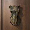 Decorative Animal Door Knocker with Raised Head and Lifting Handle for Wood, Metal, Garden, Entry, and Shop Entrances