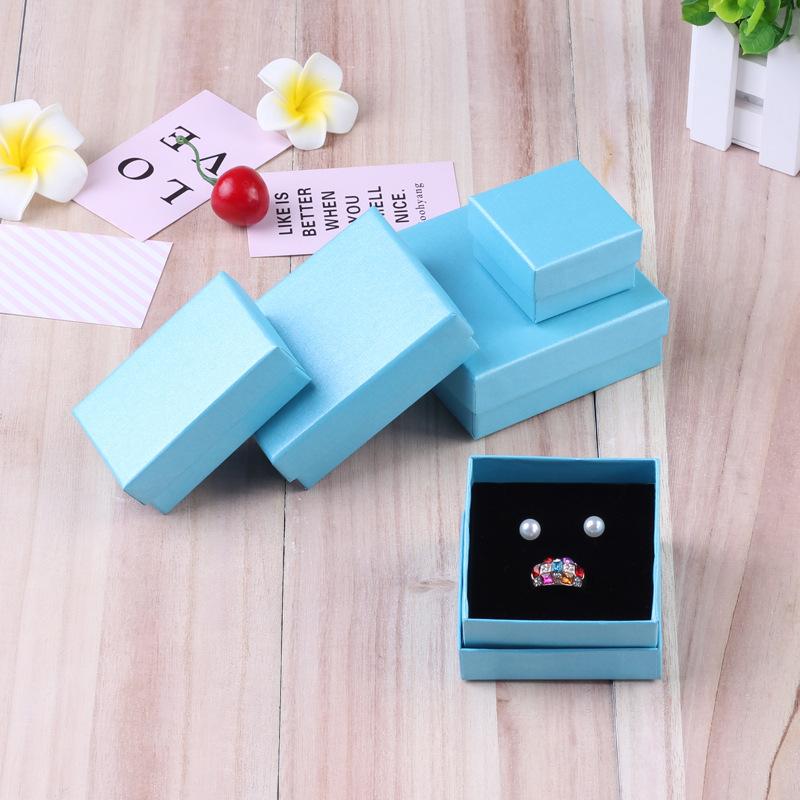 5pcs Paper Jewelry Box For Ring Earrings Pendant 9x9x3cm Display Packaging Wedding Birthday Party Gifts Organizer Holder Boxes