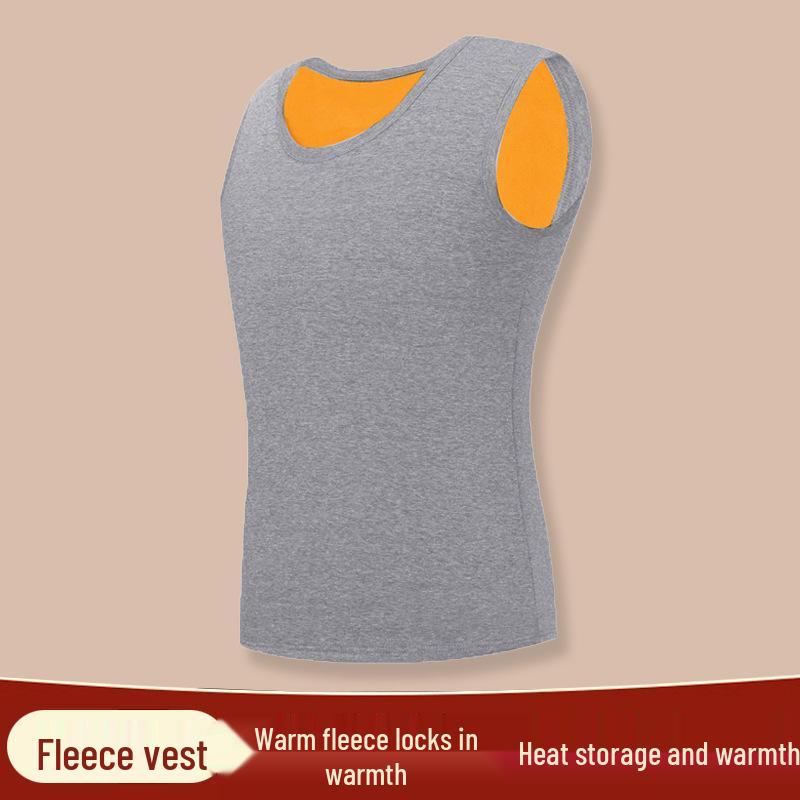 Men's Fleece-Lined Slim Fit Sleeveless Warm Vest Tank Top