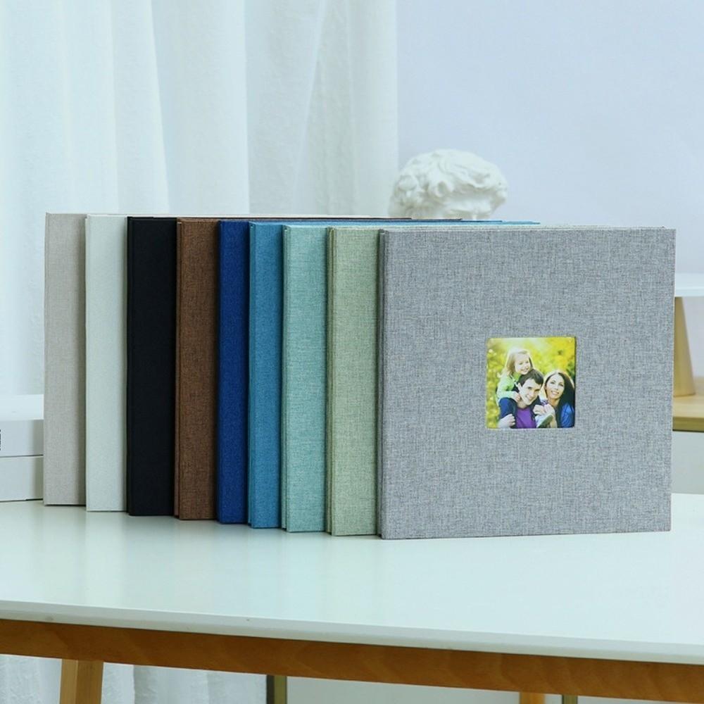 20 Sheets Self Adhesive Photo Album Linen Cover Memory Book DIY Photo Book Family Photos