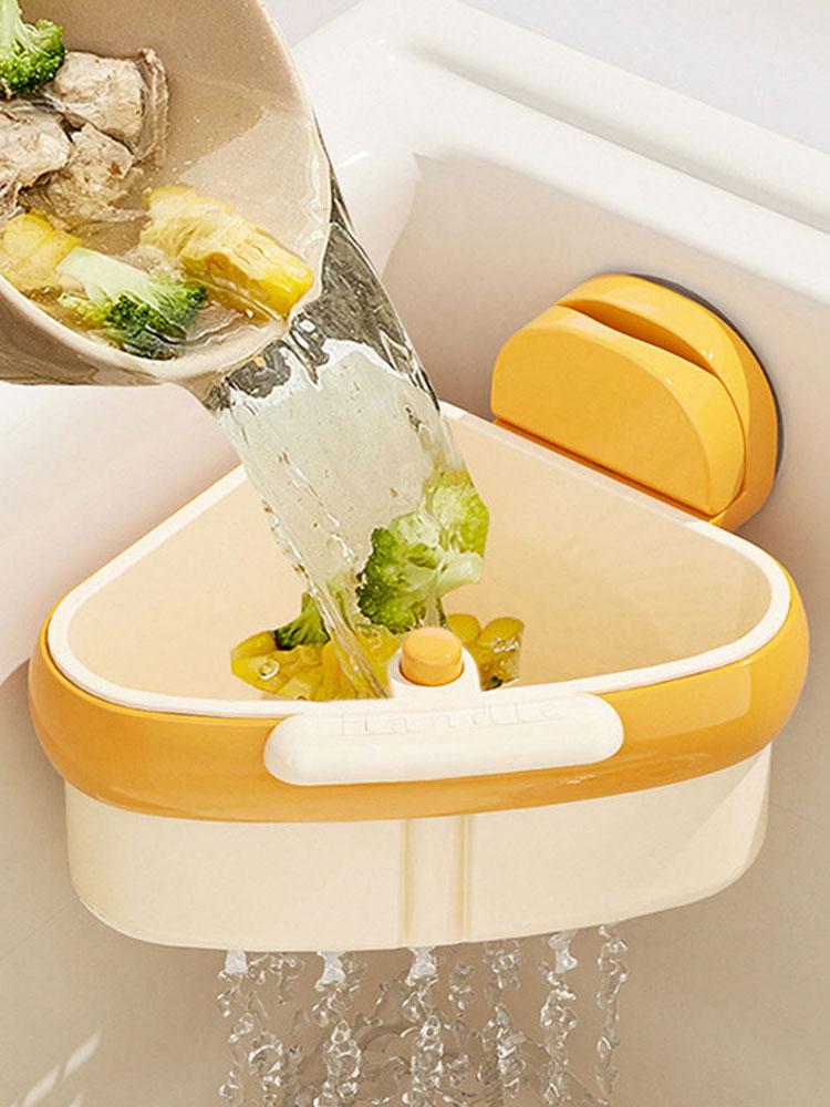 Kitchen Triangular Sink Strainer Suction Cup Food Waste Catcher Corner Sink Strainer for Kitchen Sink