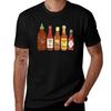 Spicy Check Out These Hot Sauces On White Background TShirt Simple Trendy Casual TShirt