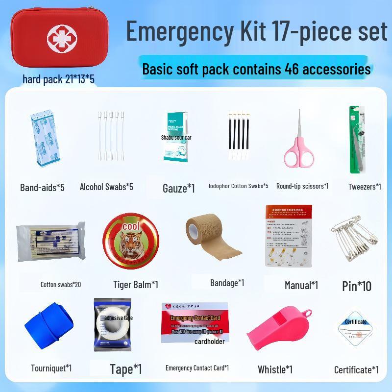 Portable Hard Shell First Aid Kit - Complete Set for Home, Car, Outdoor, and Emergency Use