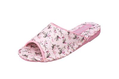 Pansy 9521 Women's Floral Hand-Knitted Indoor Shoes, Antibacterial, Size L, Pink