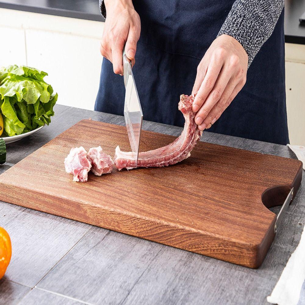 Antibacterial Wooden Chopping Blocks Rectangular Chopping Board Ebony Cutting Board  Restaurant