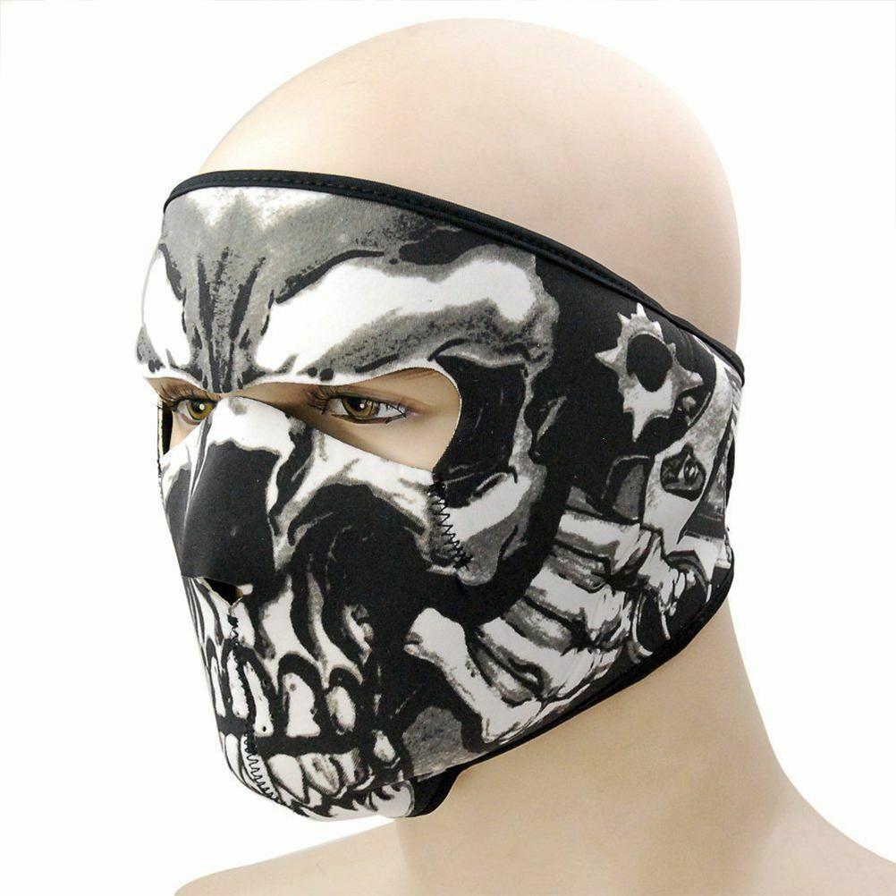 Motorcycle Cycling Full Face Mask Motorcycle Cycling Full Face Mask Skeleton Head SBR Full Face Mask for Cycling Fishing Hiking зелёный