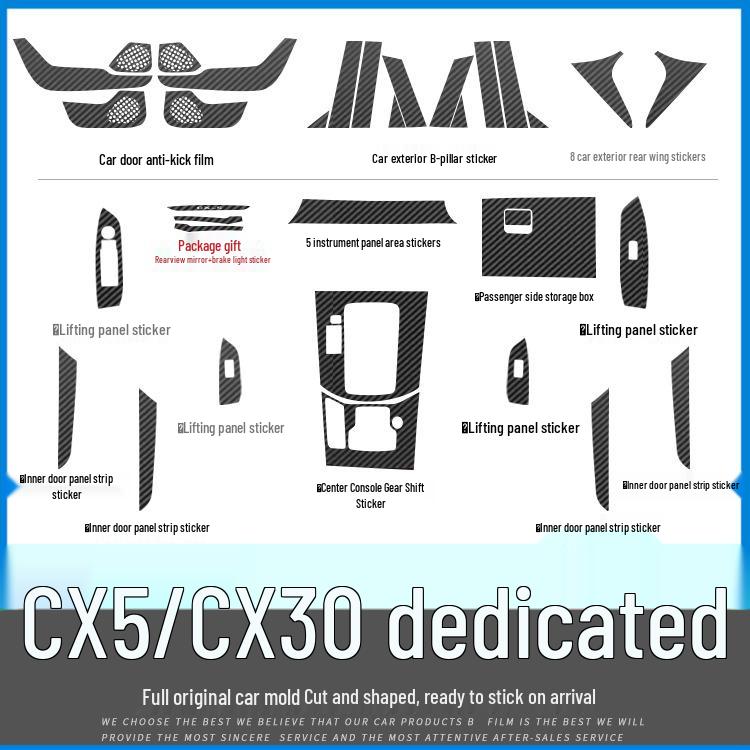 Mazda CX5/CX30 (17-21) Interior Carbon Fiber Sticker - Damage-Free Replacement